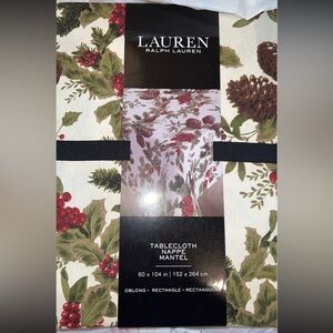 Ralph Lauren Christmas Holiday Pine cone Tablecloth60"-104"